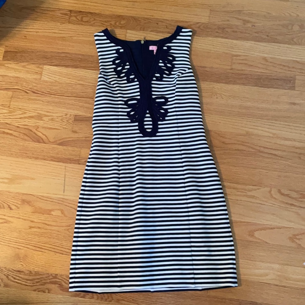 Lilly Pulitzer navy and white stripe dress